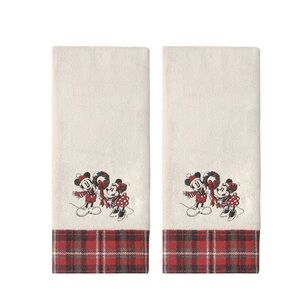 Disney Mickey and Minnie Red Plaid Towels set of 2